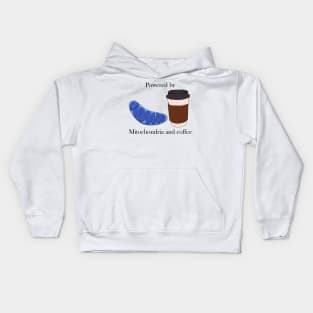 Powered by mitochondria and coffee Kids Hoodie